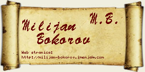 Milijan Bokorov vizit kartica